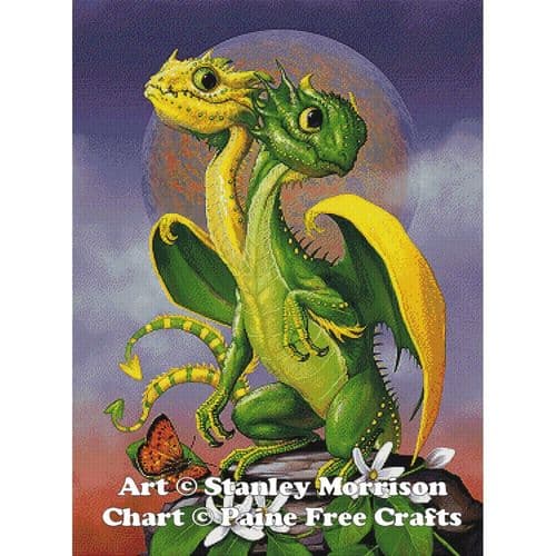 Lemon & Lime Dragon by Paine Free Crafts printed cross stitch chart